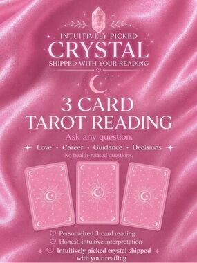 3 Card Tarot Reading with Crystal - Pink